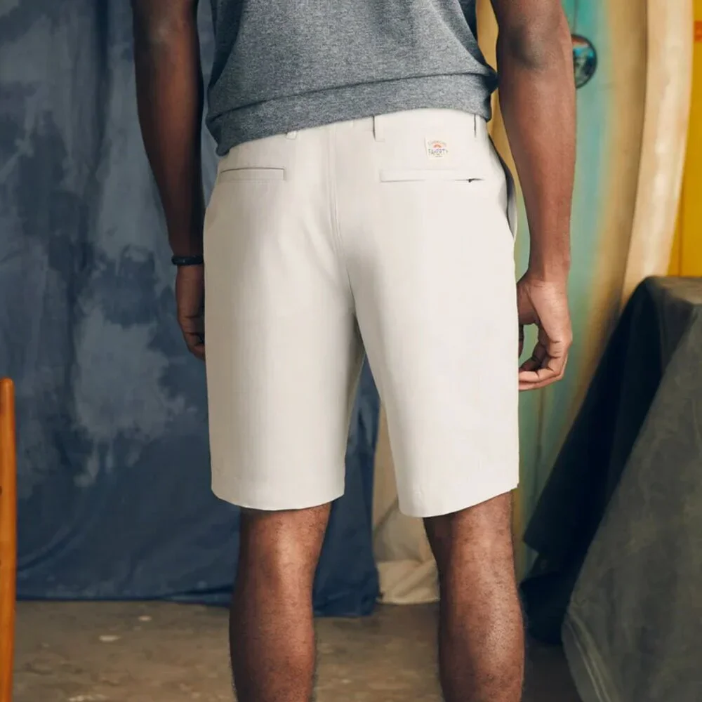 Faherty All Day Bermuda Shorts Mens 38 Stone White Organic Cotton 9